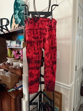 lululemon athletica Red and Black Tie-Dye Leggings